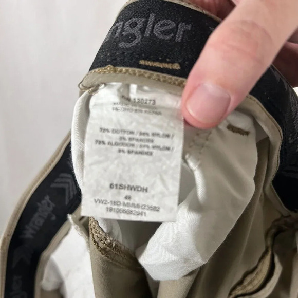 Wrangler Shorts Men's 48 Brown Pockets Cotton Blend 9.5" Inseam Button Zip - Picture 10 of 10